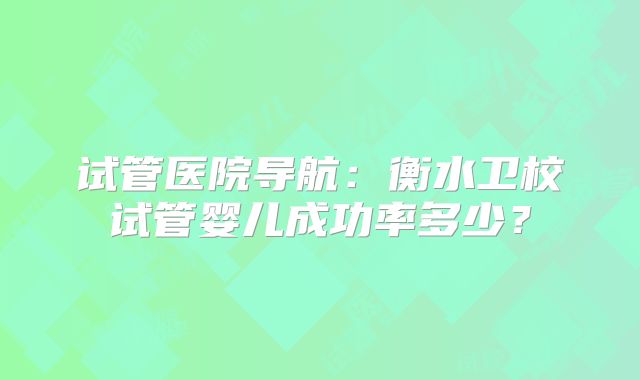 试管医院导航:衡水卫校试管婴儿成功率多少?