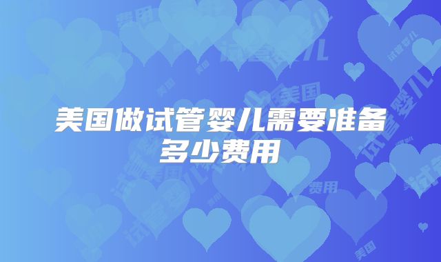 美国做试管婴儿需要准备多少费用