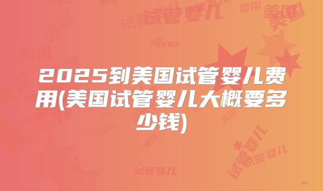 2025到美国试管婴儿费用(美国试管婴儿大概要多少钱)