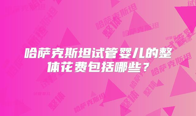 哈萨克斯坦试管婴儿的整体花费包括哪些？