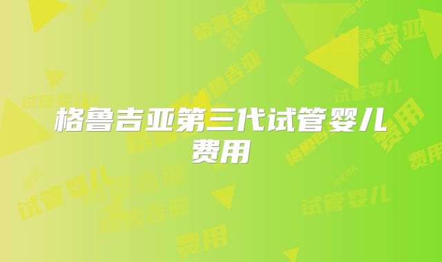 格鲁吉亚第三代试管婴儿费用