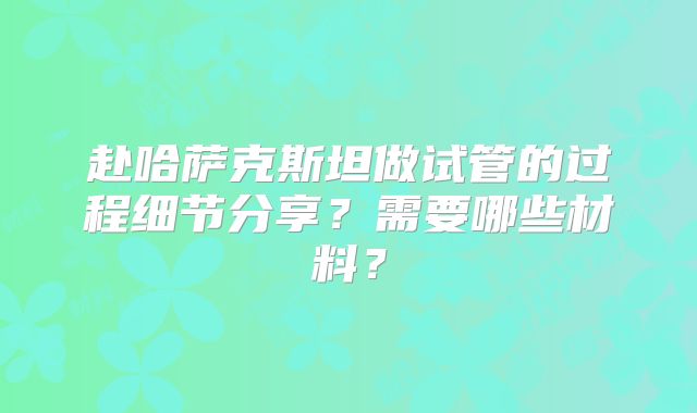 赴哈萨克斯坦做试管的过程细节分享？需要哪些材料？