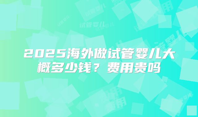 2025海外做试管婴儿大概多少钱?费用贵吗