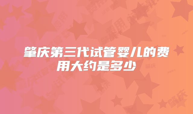 肇庆第三代试管婴儿的费用大约是多少