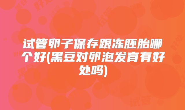 试管卵子保存跟冻胚胎哪个好(黑豆对卵泡发育有好处吗)