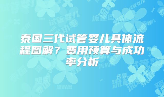 泰国三代试管婴儿具体流程图解？费用预算与成功率分析