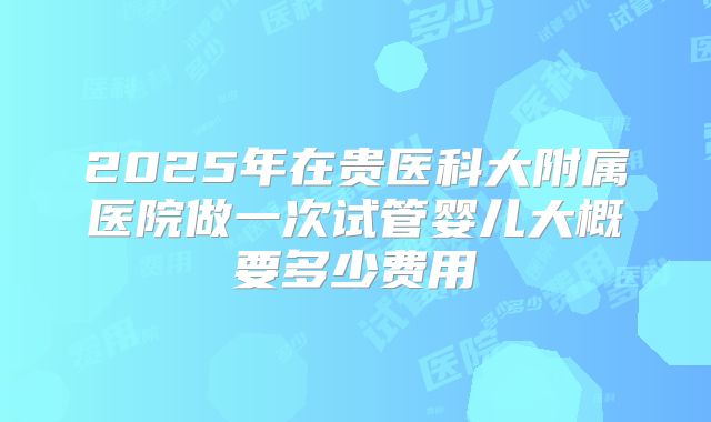 2025年在贵医科大附属医院做一次试管婴儿大概要多少费用