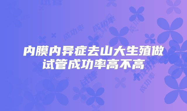 内膜内异症去山大生殖做试管成功率高不高