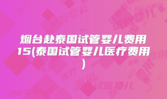 烟台赴泰国试管婴儿费用15(泰国试管婴儿医疗费用)