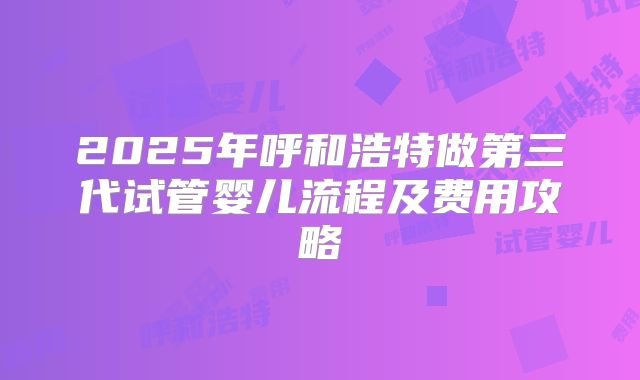 2025年呼和浩特做第三代试管婴儿流程及费用攻略