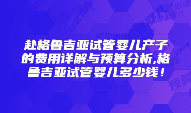 赴格鲁吉亚试管婴儿产子的费用详解与预算分析,格鲁吉亚试管婴儿多少钱！