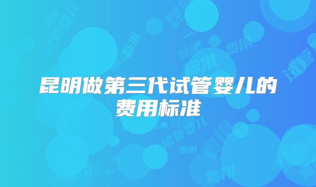 昆明做第三代试管婴儿的费用标准