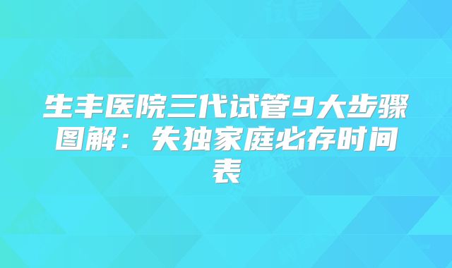 生丰医院三代试管9大步骤图解：失独家庭必存时间表