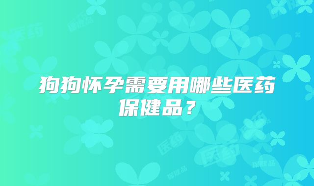 狗狗怀孕需要用哪些医药保健品？