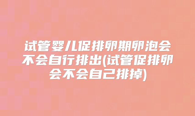 试管婴儿促排卵期卵泡会不会自行排出(试管促排卵会不会自己排掉)