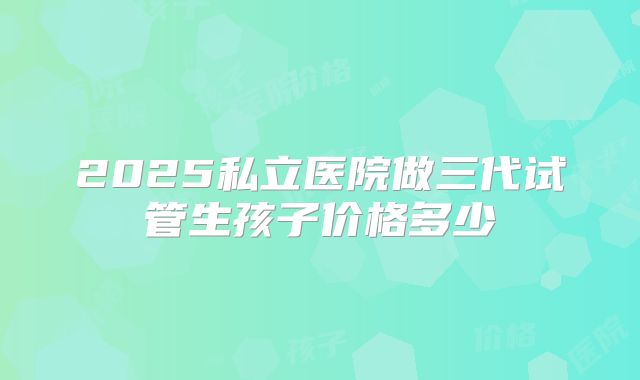 2025私立医院做三代试管生孩子价格多少