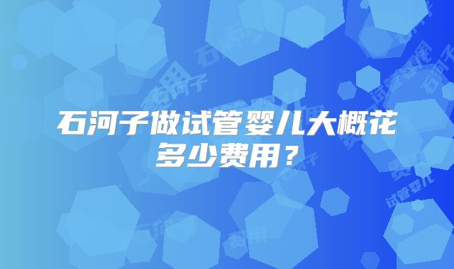 石河子做试管婴儿大概花多少费用?