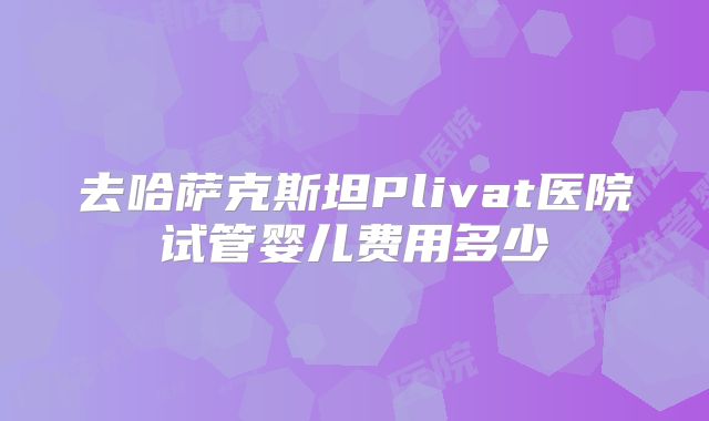 去哈萨克斯坦Plivat医院试管婴儿费用多少