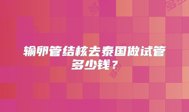 输卵管结核去泰国做试管多少钱?