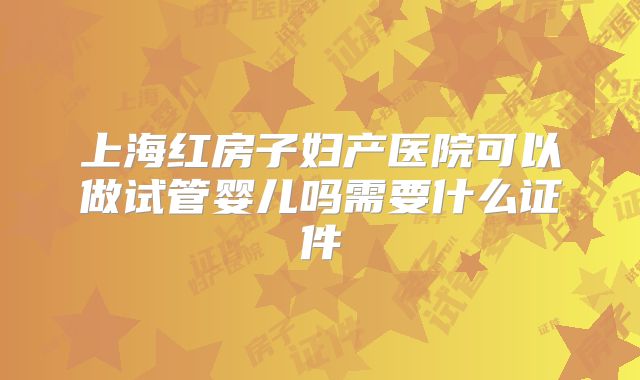 上海红房子妇产医院可以做试管婴儿吗需要什么证件