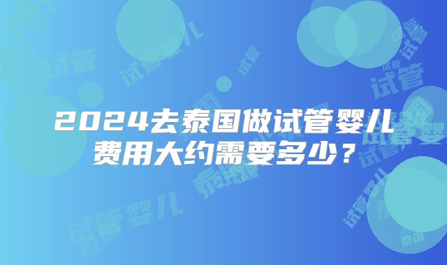 2024去泰国做试管婴儿费用大约需要多少？