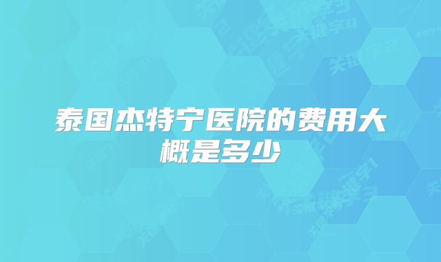 泰国杰特宁医院的费用大概是多少