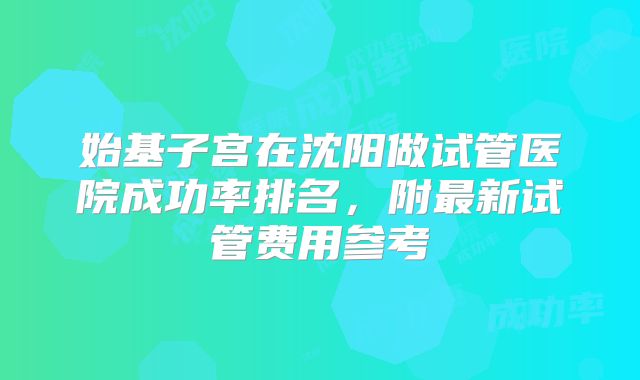 始基子宫在沈阳做试管医院成功率排名，附最新试管费用参考