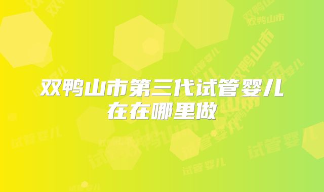 双鸭山市第三代试管婴儿在在哪里做
