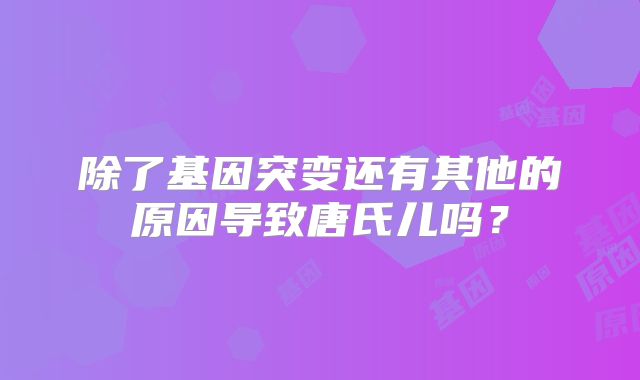 除了基因突变还有其他的原因导致唐氏儿吗？