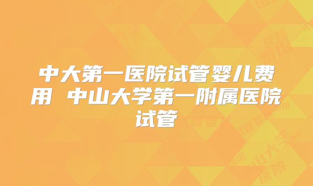 中大第一医院试管婴儿费用 中山大学第一附属医院试管