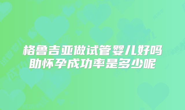 格鲁吉亚做试管婴儿好吗助怀孕成功率是多少呢