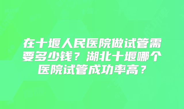 在十堰人民医院做试管需要多少钱?湖北十堰哪个医院试管成功率高?