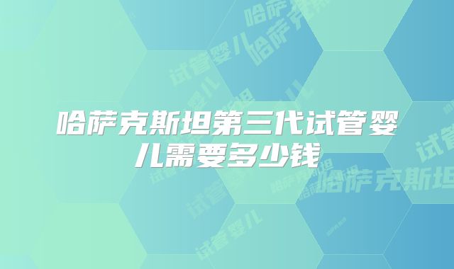 哈萨克斯坦第三代试管婴儿需要多少钱