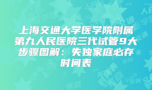 上海交通大学医学院附属第九人民医院三代试管9大步骤图解:失独家庭必存时间表