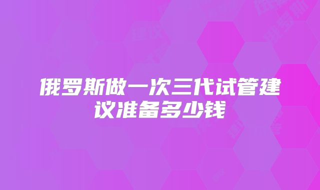 俄罗斯做一次三代试管建议准备多少钱