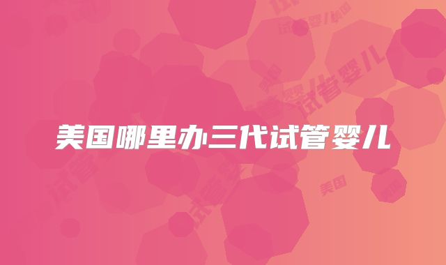 美国哪里办三代试管婴儿