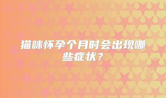 猫咪怀孕个月时会出现哪些症状？