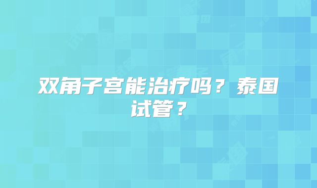 双角子宫能治疗吗？泰国试管？
