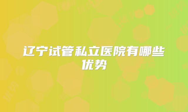 辽宁试管私立医院有哪些优势