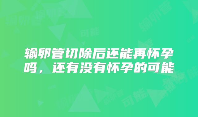 输卵管切除后还能再怀孕吗，还有没有怀孕的可能