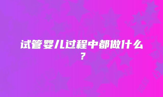 试管婴儿过程中都做什么？
