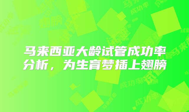 马来西亚大龄试管成功率分析,为生育梦插上翅膀