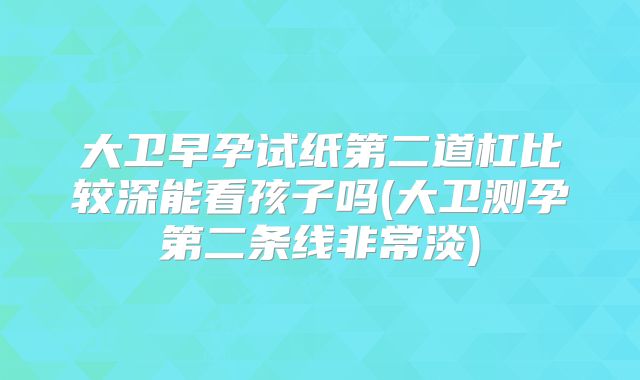 大卫早孕试纸第二道杠比较深能看孩子吗(大卫测孕第二条线非常淡)