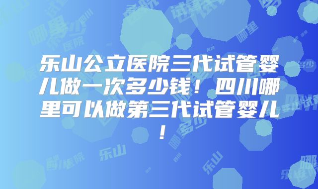 乐山公立医院三代试管婴儿做一次多少钱！四川哪里可以做第三代试管婴儿！