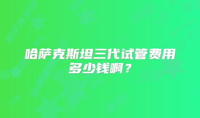 哈萨克斯坦三代试管费用多少钱啊？