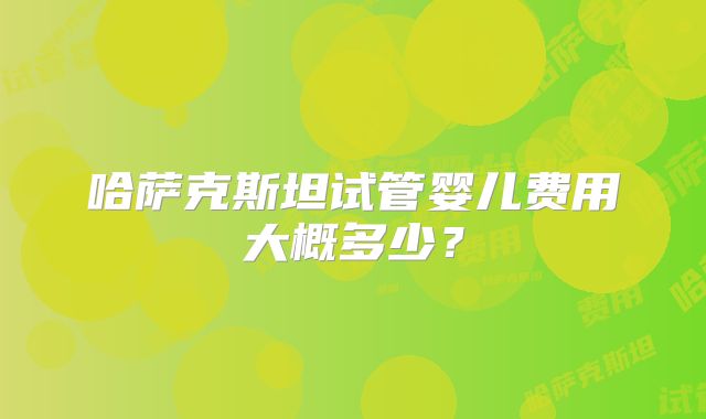 哈萨克斯坦试管婴儿费用大概多少？