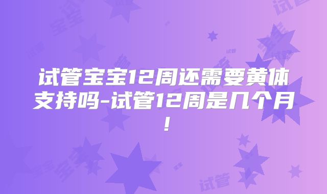 试管宝宝12周还需要黄体支持吗-试管12周是几个月！