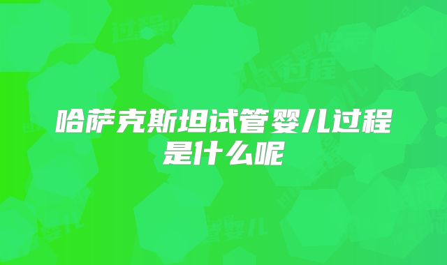 哈萨克斯坦试管婴儿过程是什么呢
