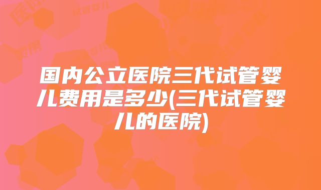 国内公立医院三代试管婴儿费用是多少(三代试管婴儿的医院)