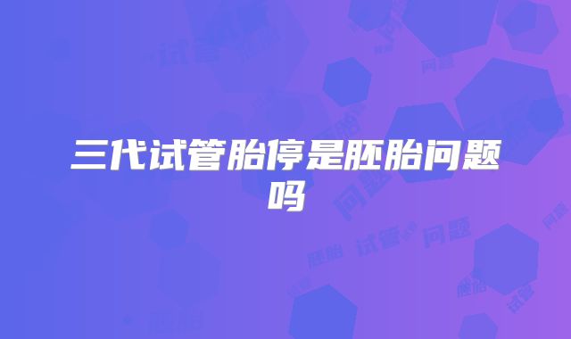 三代试管胎停是胚胎问题吗